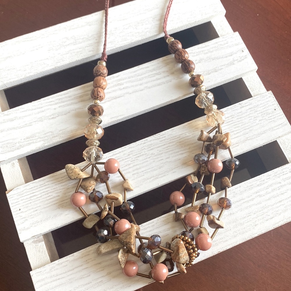 Natural Tones Beaded Necklace